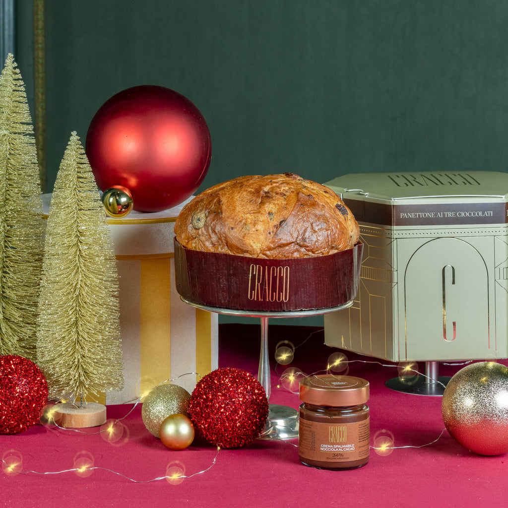 Delizia al cioccolato: panettone ai tre cioccolati e Crema Spalmabile Nocciola al Cacao
